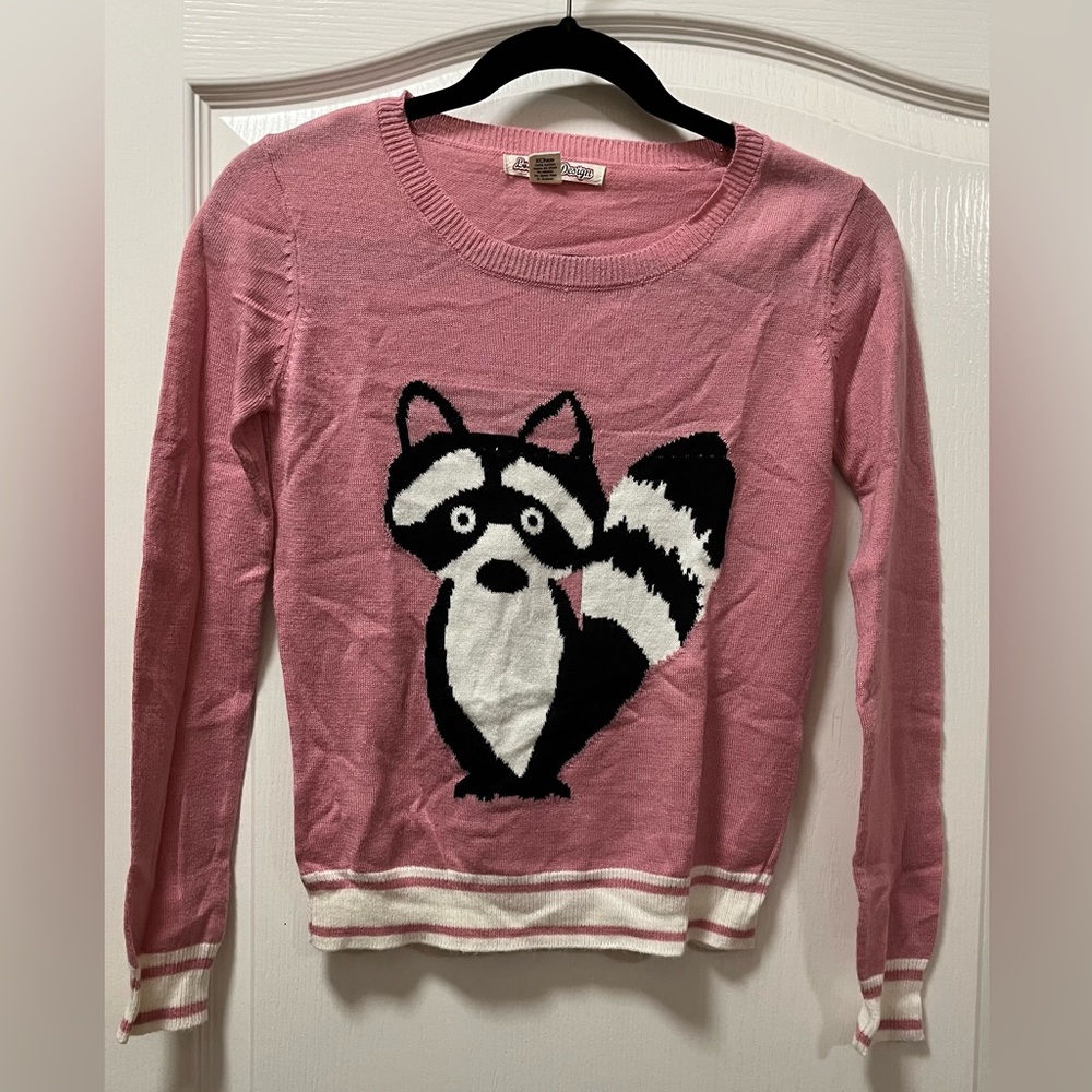 Adult X-Small Love By Design Raccoon Sweater